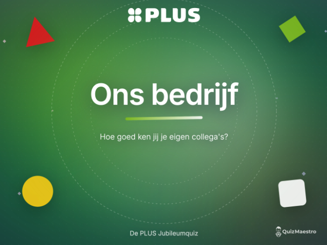 Voorbeeldontwerp: rondeslide Ons bedrijf in de huisstijl van PLUS