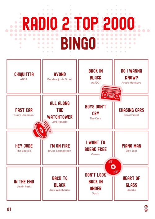 Radio 2 Top 2000 Bingo